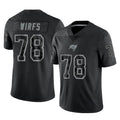 Kooe TB.Buccaneers #78 Tristan Wirfs Player Black Reflective Limited Home Game Stitched Jerseys