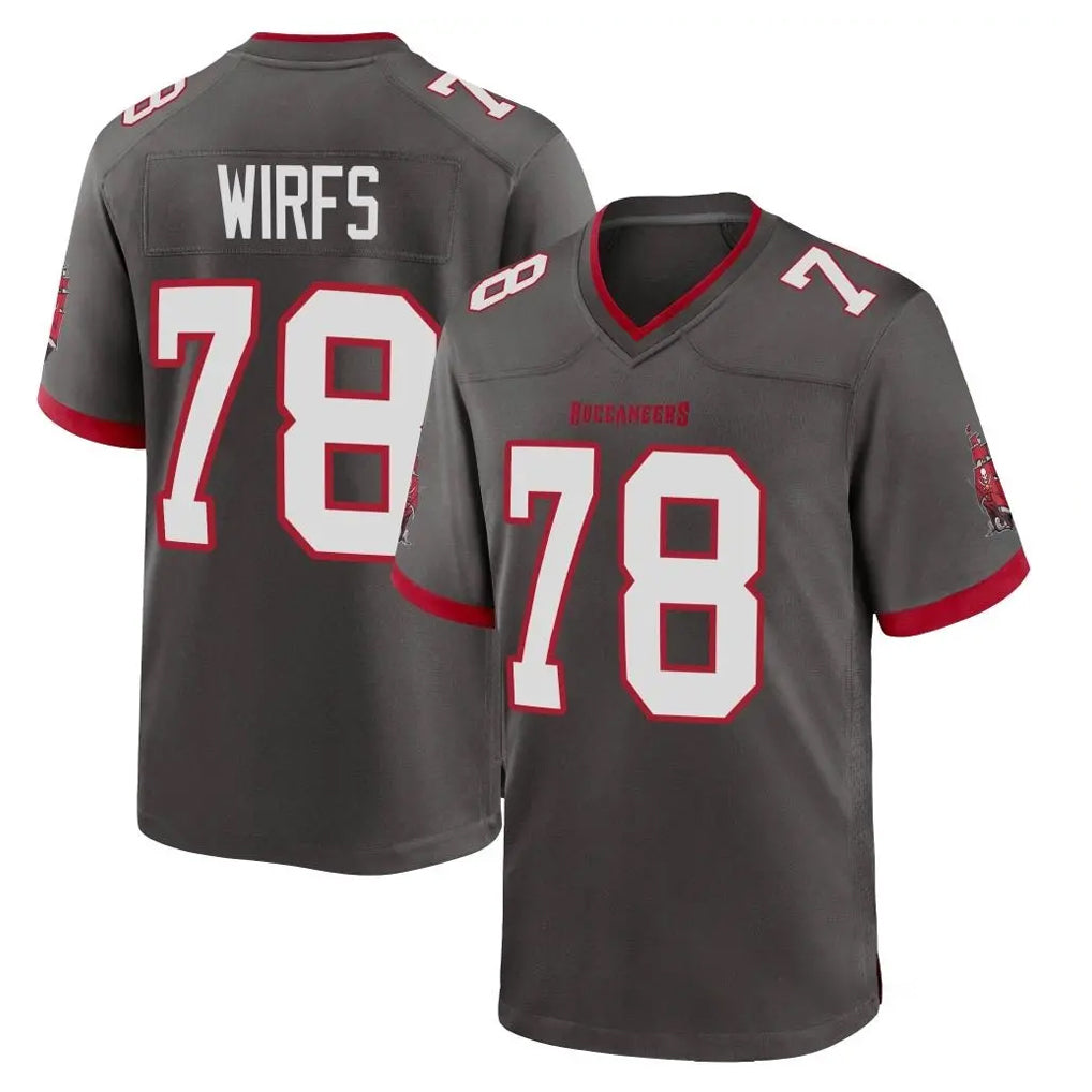 Kooe TB.Buccaneers #78 Tristan Wirfs Player Pewter Alternate Home Game Stitched Jerseys