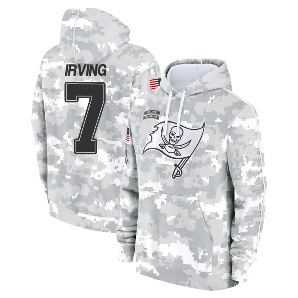 Kooe TB.Buccaneers #7 Bucky Irving Player Arctic Camo Salute to Service Hoodies Stitched Jerseys