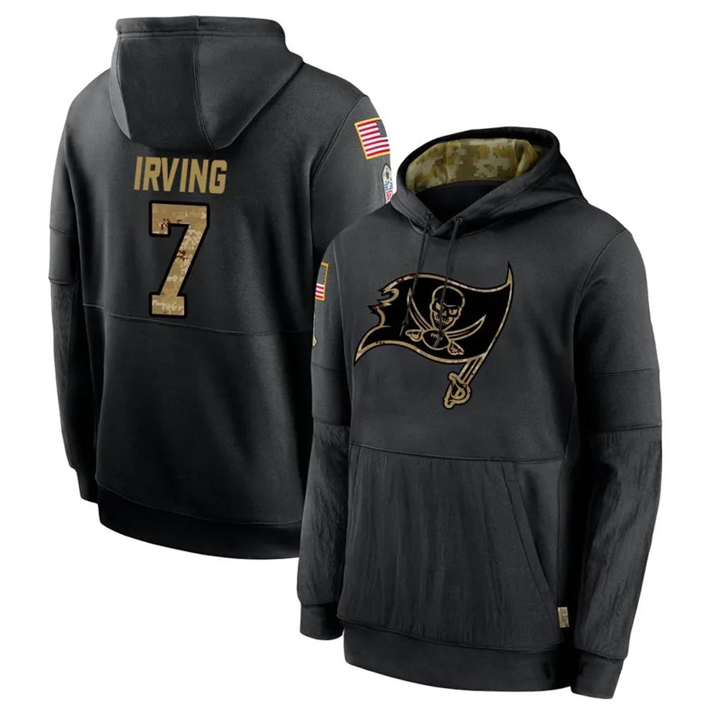 Kooe TB.Buccaneers #7 Bucky Irving Player Black Salute to Service Hoodies Stitched Jerseys