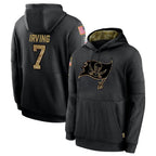 Kooe TB.Buccaneers #7 Bucky Irving Player Black Salute to Service Hoodies Stitched Jerseys