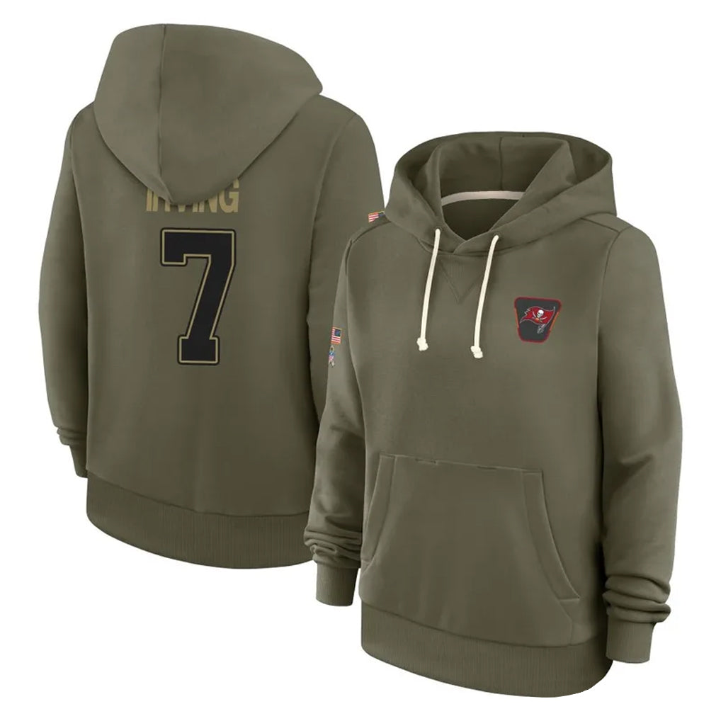 Kooe TB.Buccaneers #7 Bucky Irving Player Olive Salute To Service Hoodies Stitched Jerseys