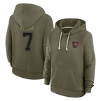 Kooe TB.Buccaneers #7 Bucky Irving Player Olive Salute To Service Hoodies Stitched Jerseys