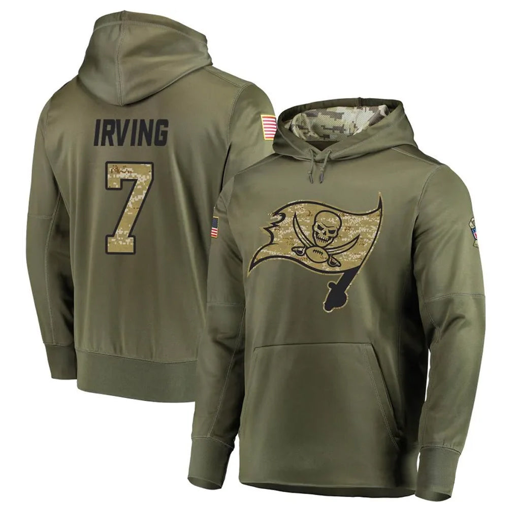 Kooe TB.Buccaneers #7 Bucky Irving Player Olive Salute To Service Limited Hoodies Stitched Jerseys