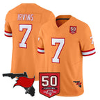 Kooe TB.Buccaneers #7 Bucky Irving Player Orange 50th Season Vapor Limited Home Game Stitched Jerseys
