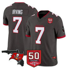 Kooe TB.Buccaneers #7 Bucky Irving Player Pewter 50th Season Vapor Limited Home Game Stitched Jerseys