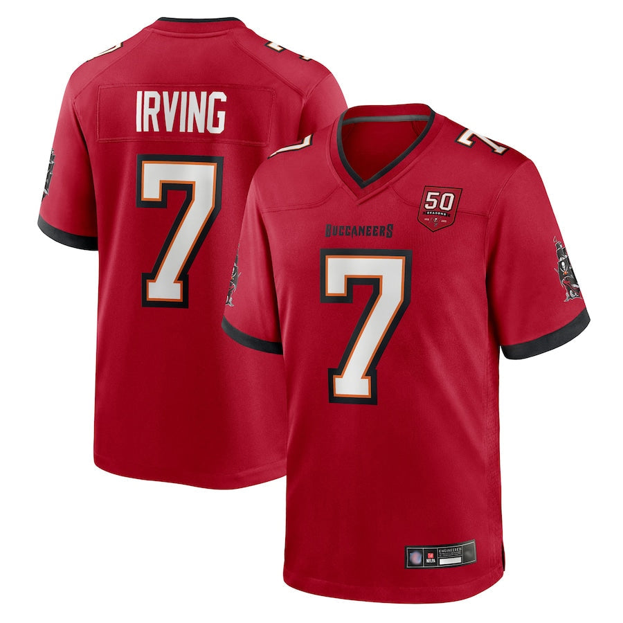 Kooe TB.Buccaneers #7 Bucky Irving Player Red 50th Anniversary Game Stitched Jerseys