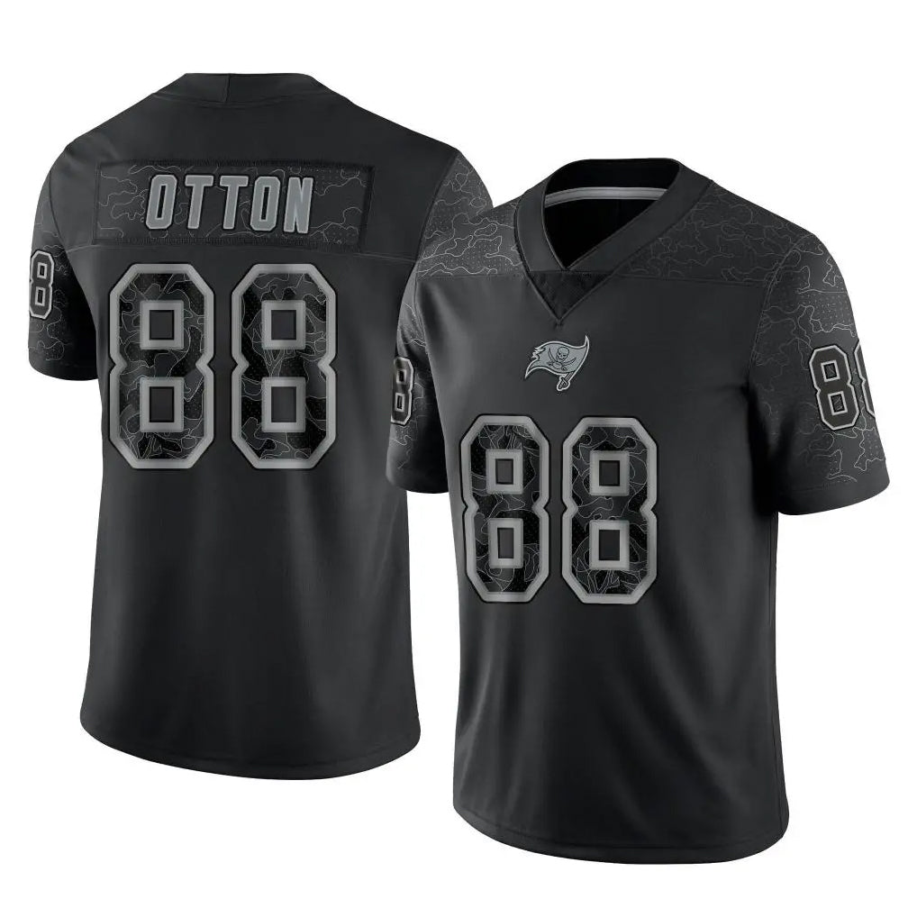 Kooe TB.Buccaneers #88 Cade Otton Player Black Reflective Limited Home Game Stitched Jerseys