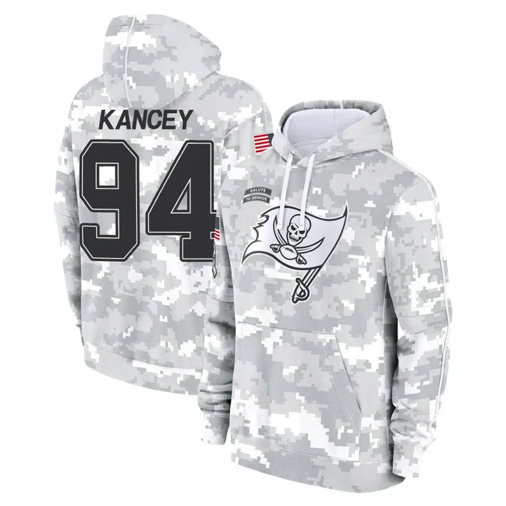 Kooe TB.Buccaneers #94 Calijah Kancey Player Arctic Camo Limited Salute to Service Pullover Hoodies Game Stitched Jerseys