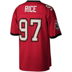 Kooe TB.Buccaneers #97 Simeon Rice Mitchell & Ness Red Legacy Replica Stitched Puhic Jersey
