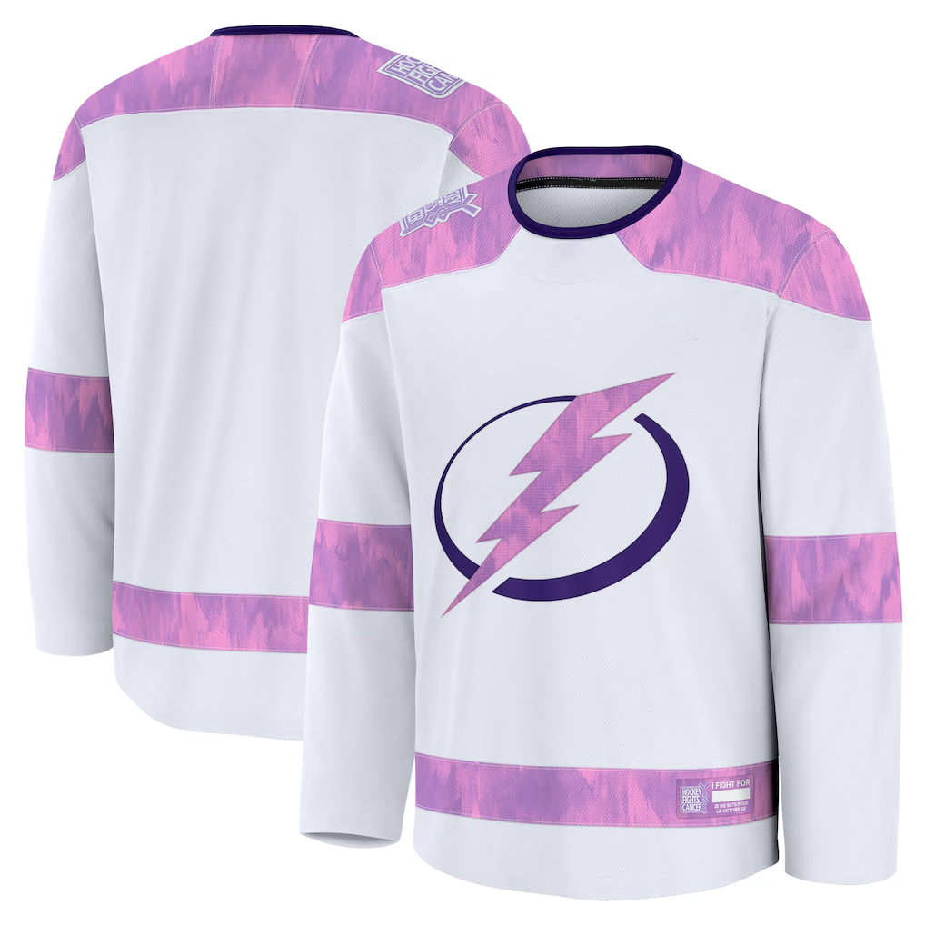 Kooe TB.Lightning White 2024 Hockey Fights Cancer Practice Jerseys