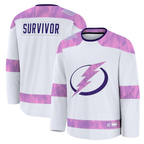 Kooe TB.Lightning White Hockey Fights Cancer Survivor Practice Jerseys