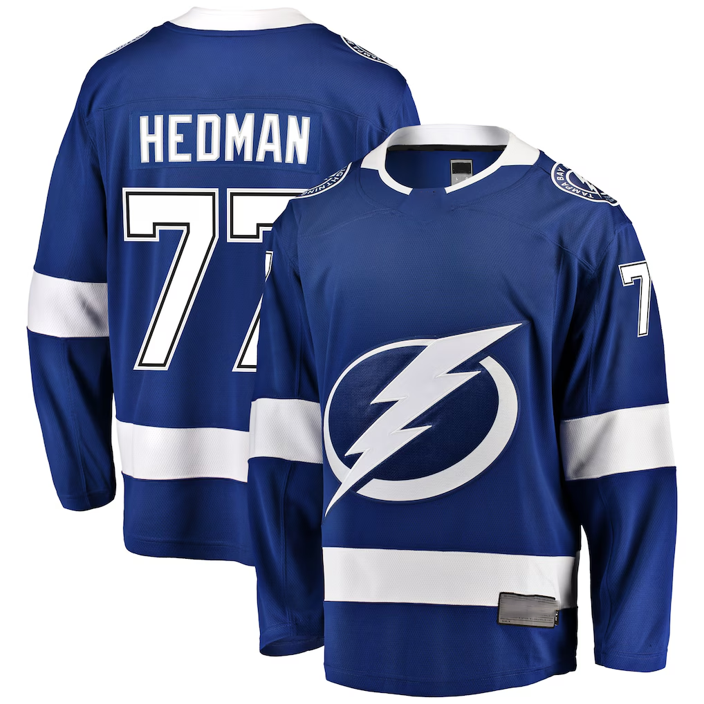 Kooe TB.Lightning #77 Victor Hedman Blue Home Breakaway Jerseys