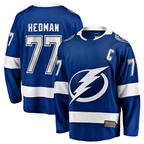 Kooe TB.Lightning #77 Victor Hedman Blue Home Captain Patch Breakaway Jerseys