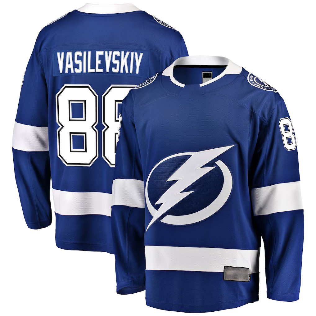 Kooe TB.Lightning #88 Andrei Vasilevskiy Blue Home Premium Jerseys