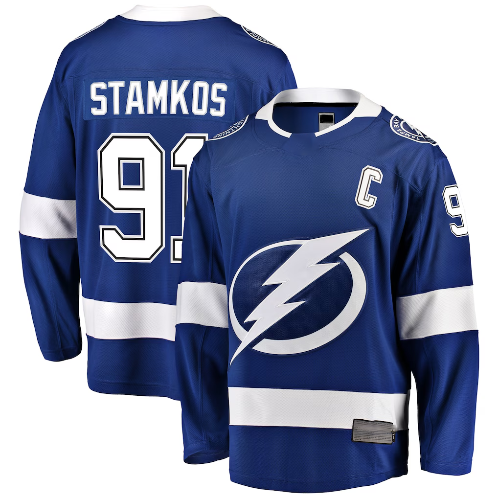 Kooe TB.Lightning #91 Steven Stamkos Blue Breakaway Player Jerseys