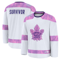 Kooe T.Maple Leafs White Hockey Fights Cancer Survivor Practice Jerseys