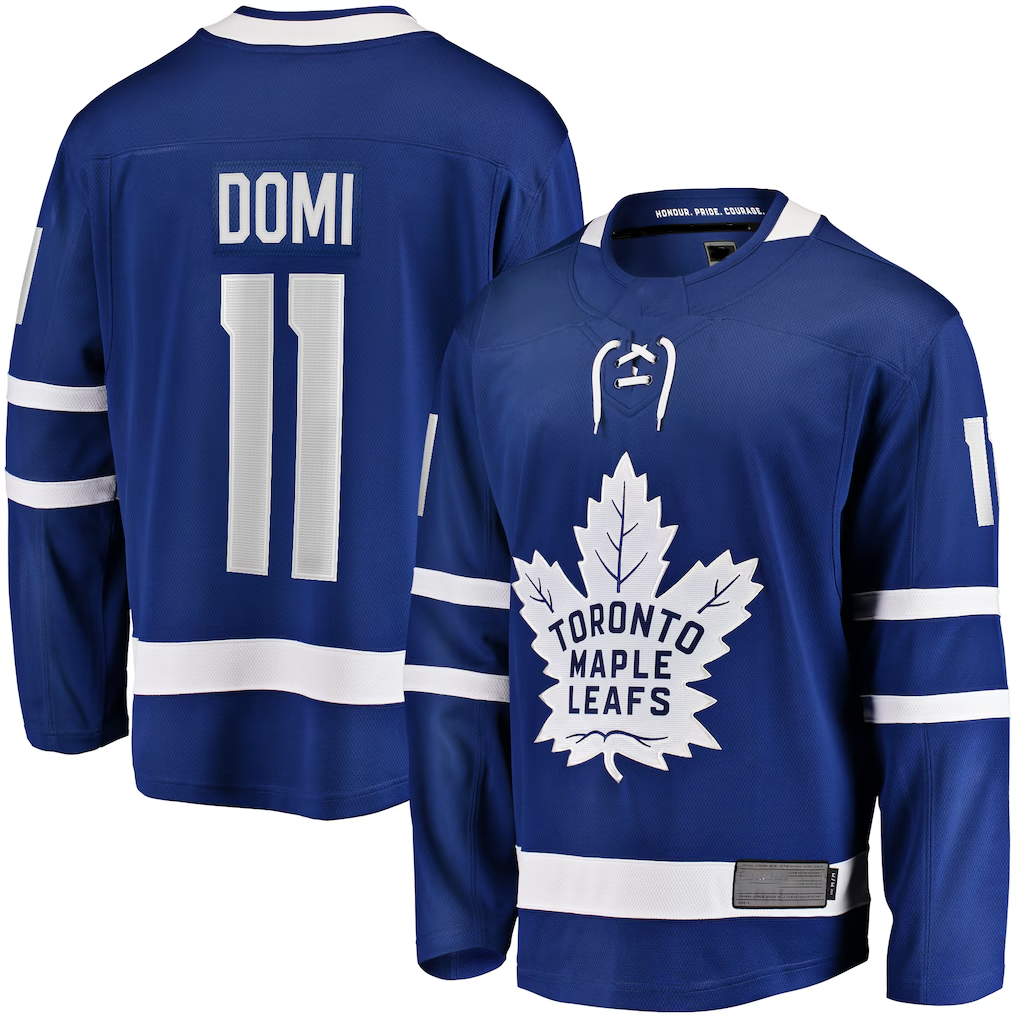 Kooe T.Maple Leafs #11 Max Domi Blue Home Breakaway Jerseys