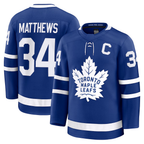 Kooe T.Maple Leafs #34 Auston Matthews Blue Captain Patch Home Premium Jerseys