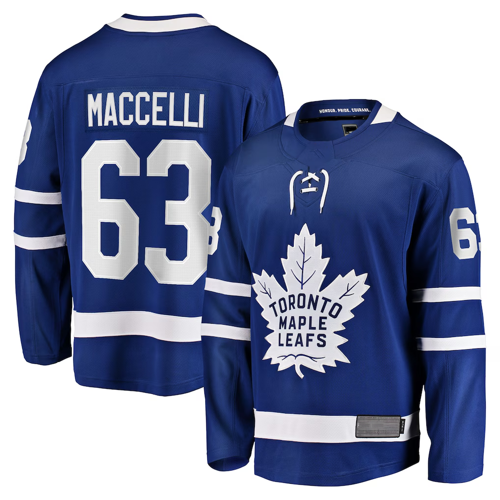 Kooe T.Maple Leafs #63 Matias Maccelli Blue Home Breakaway Jerseys