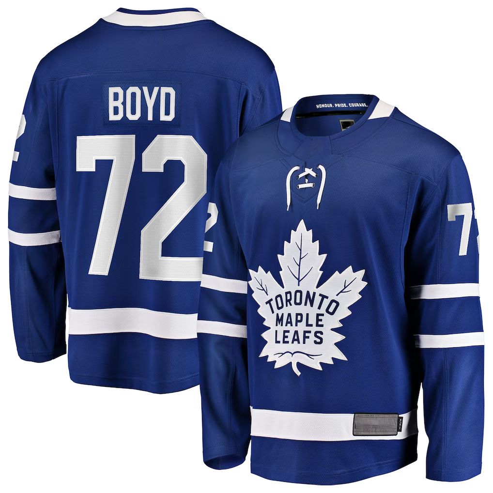 Kooe T.Maple Leafs #72 Travis Boyd Blue Home Breakaway Jerseys