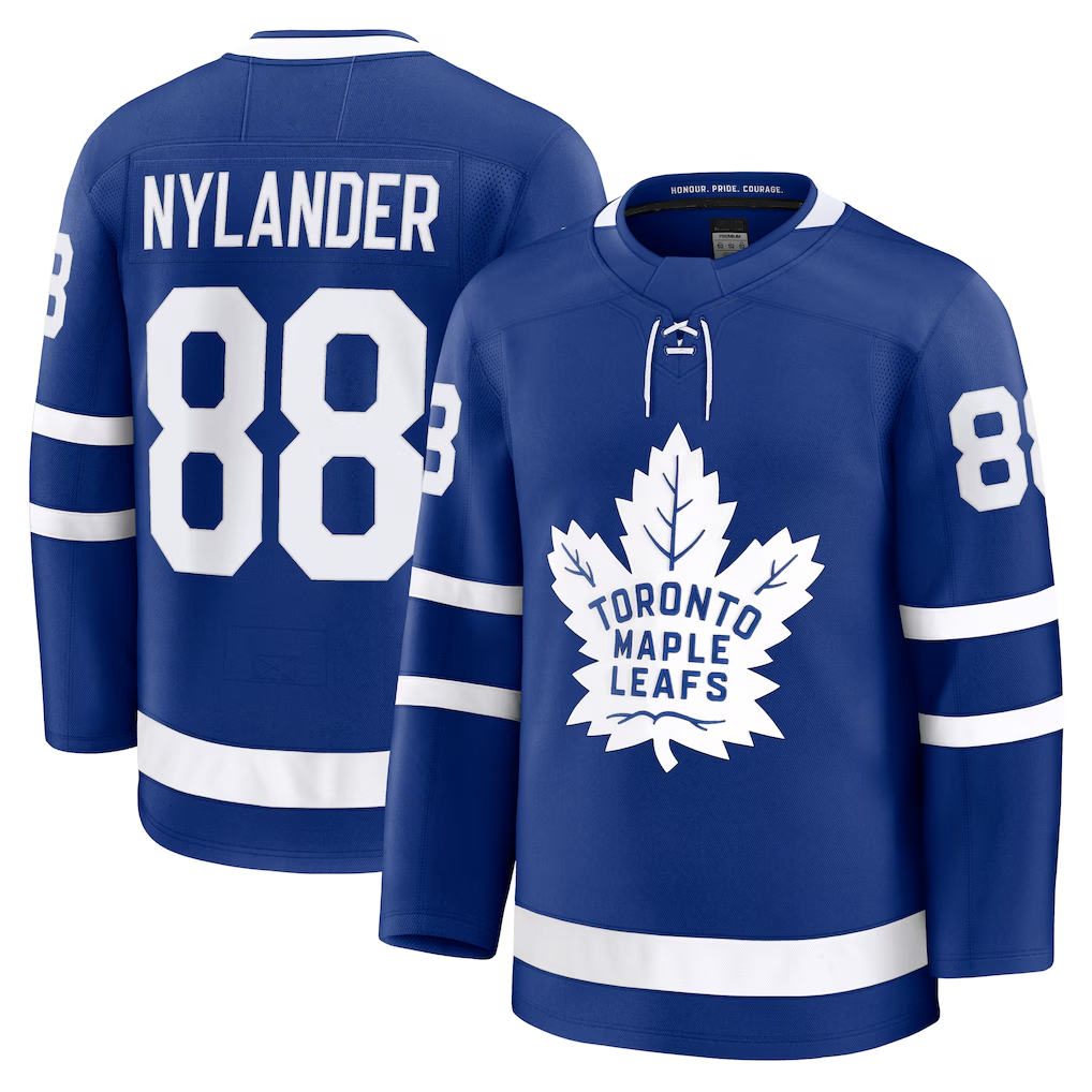 Kooe T.Maple Leafs #88 William Nylander Blue Home Premium Jerseys