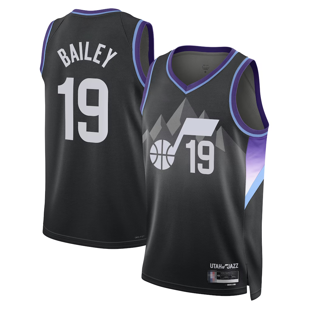 Kooe U.Jazz #19 Ace Bailey Black Swingman Player Jerseys - Statement Edition