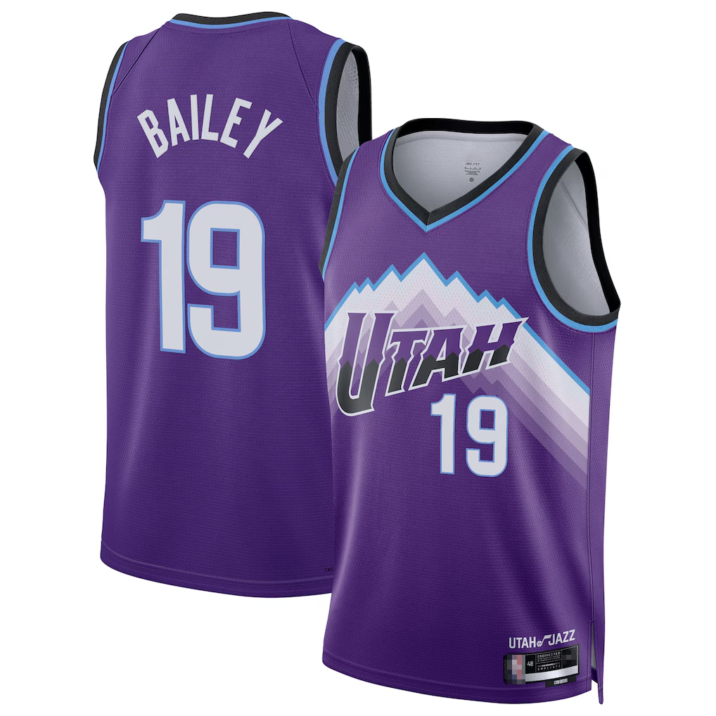 Kooe U.Jazz #19 Ace Bailey Purple Swingman Jerseys - Icon Edition