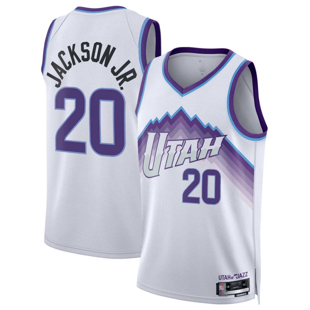 Kooe U.Jazz #20 Jaren Jackson Jr. White Swingman Jerseys - Association Edition
