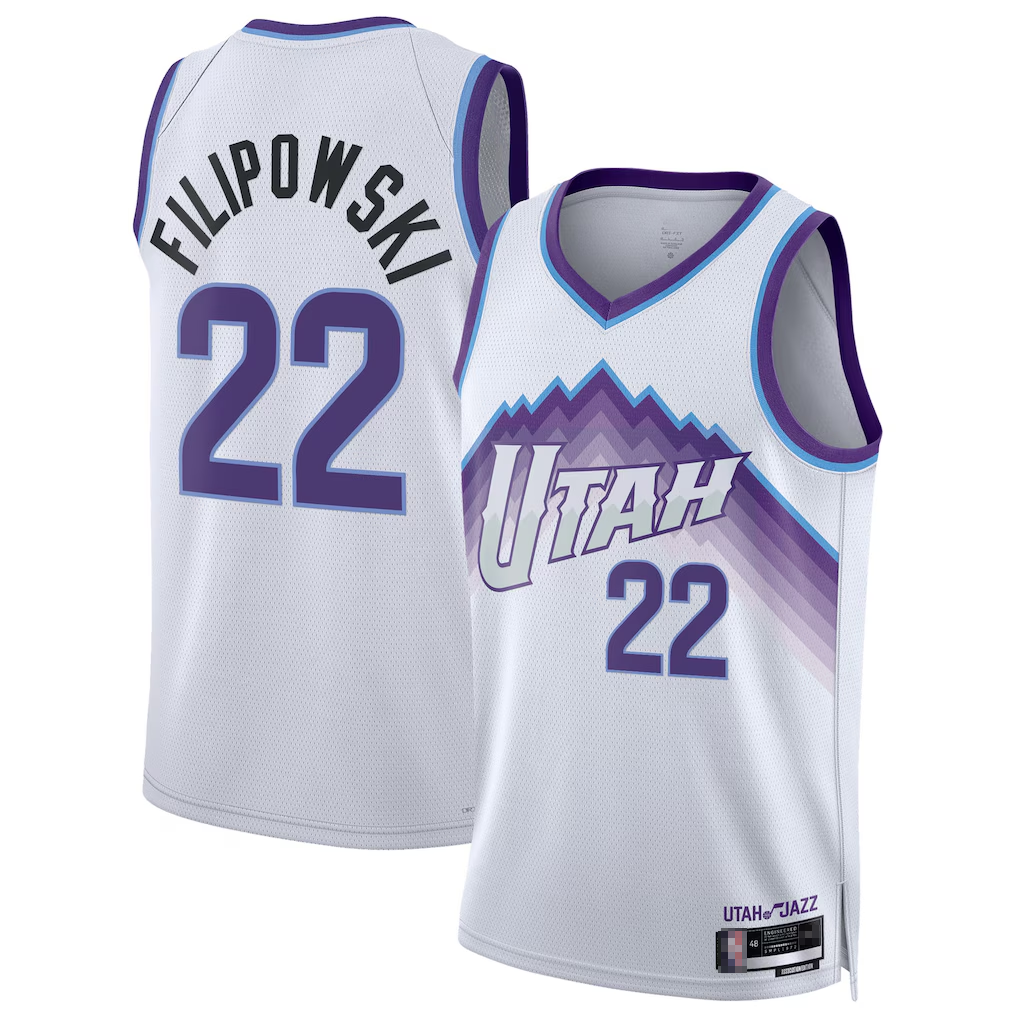 Kooe U.Jazz #22 Kyle Filipowski White Swingman Jerseys - Association Edition