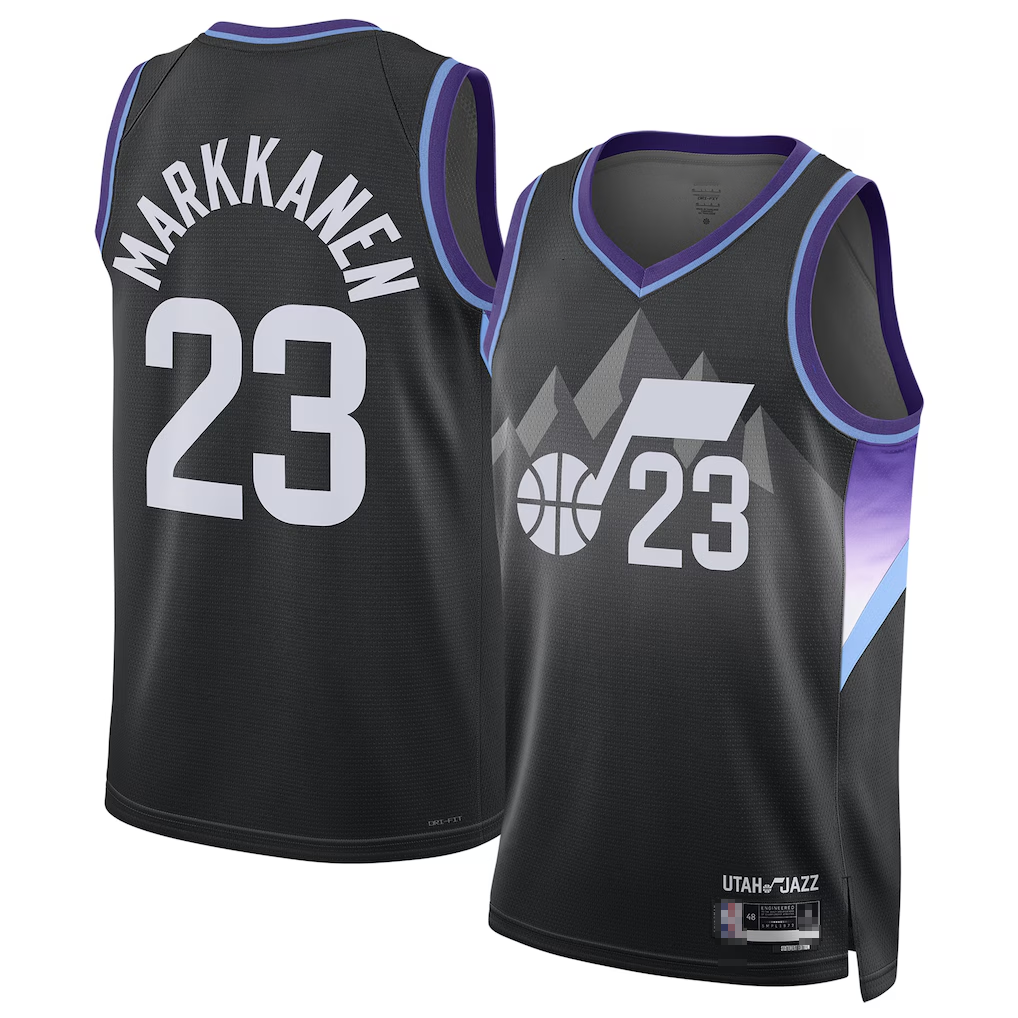 Kooe U.Jazz #23 Lauri Markkanen Black 2024-2025 Swingman Jerseys - Statement Edition