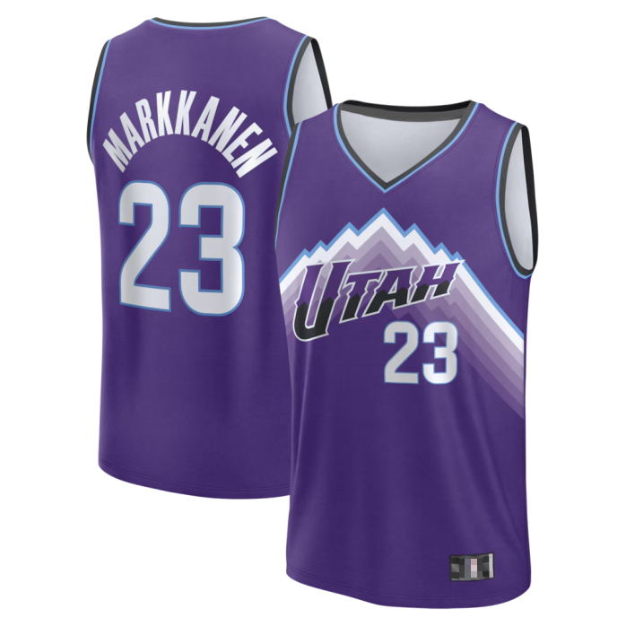 Kooe U.Jazz #23 Lauri Markkanen Fanatics Purple Fast Break Replica Jerseys - Icon Edition