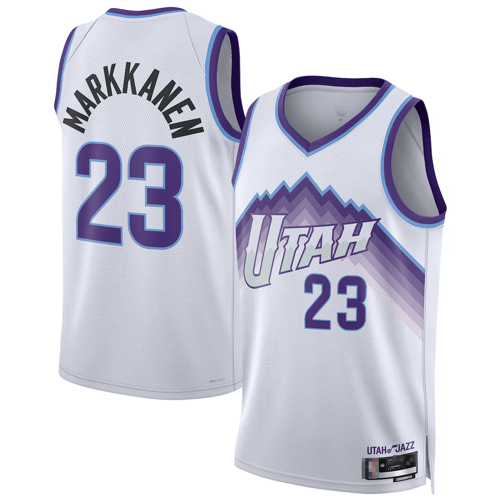 Kooe U.Jazz #23 Lauri Markkanen White Swingman Jerseys - Association Edition
