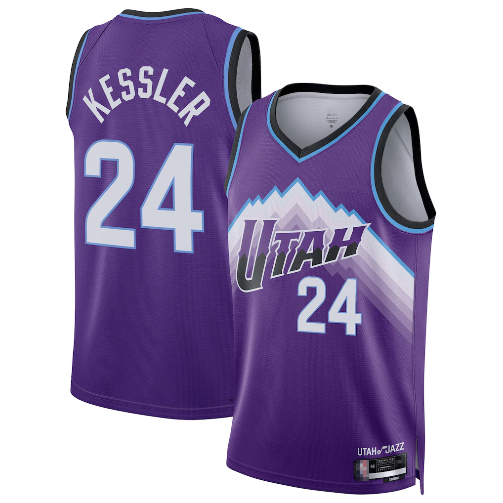 Kooe U.Jazz #24 Walker Kessler Purple Swingman Jerseys- Icon Edition