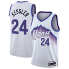 Kooe U.Jazz #24 Walker Kessler White Swingman Jerseys - Association Editio