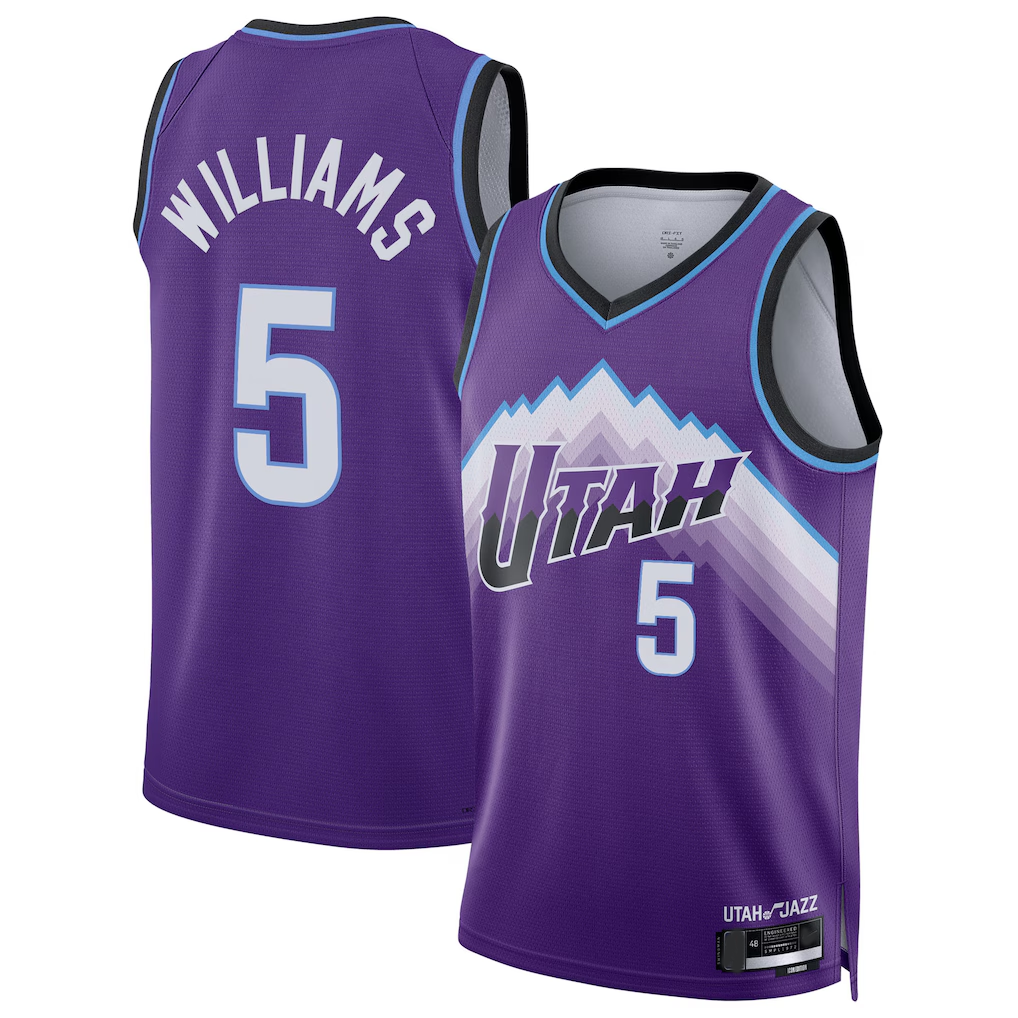 Kooe U.Jazz #5 Cody Williams Purple Swingman Jerseys - Icon Edition