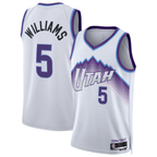 Kooe U.Jazz #5 Cody Williams White Swingman Jerseys - Association Edition