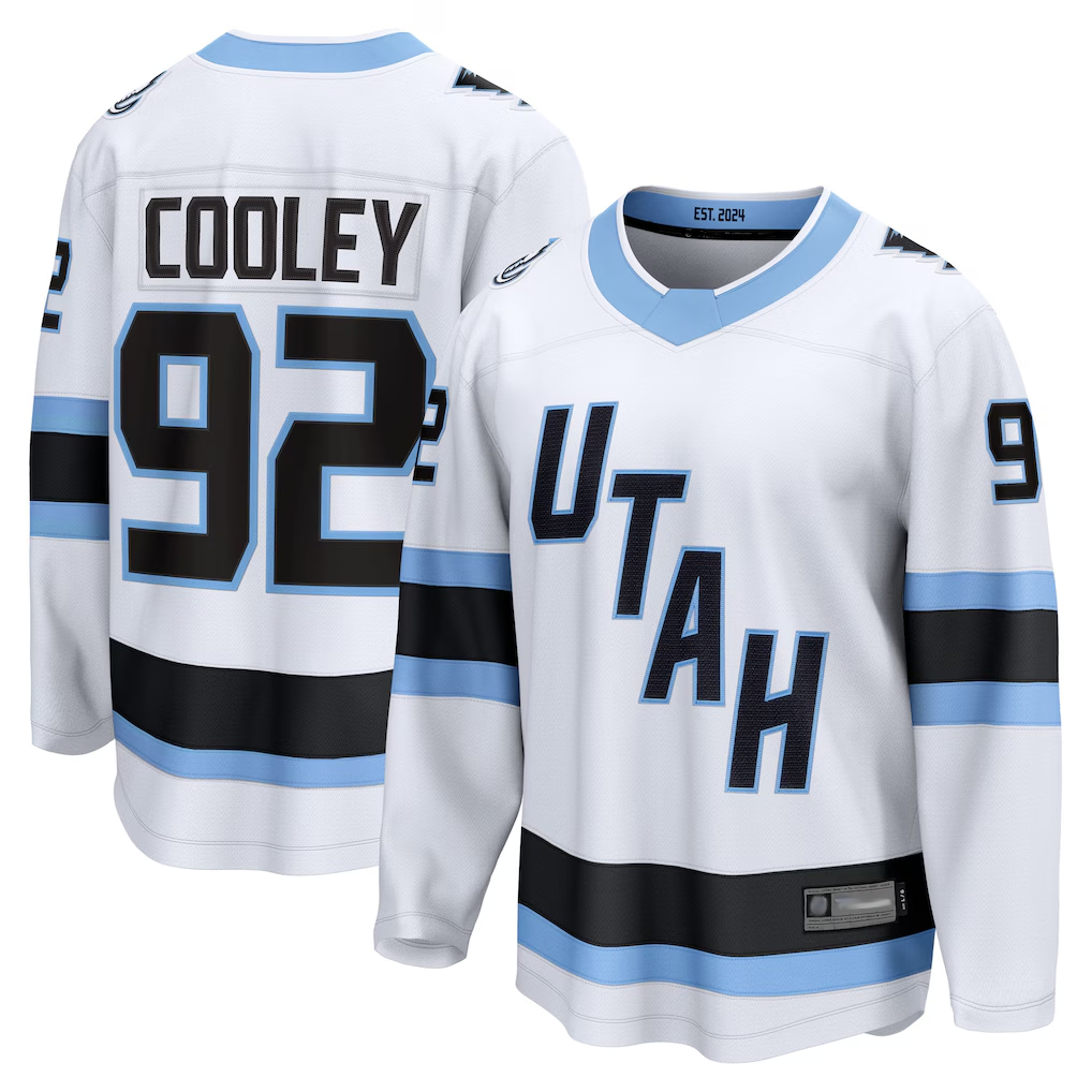 Kooe U.Mammoth #92 Logan Cooley White Away Breakaway Player Jerseys