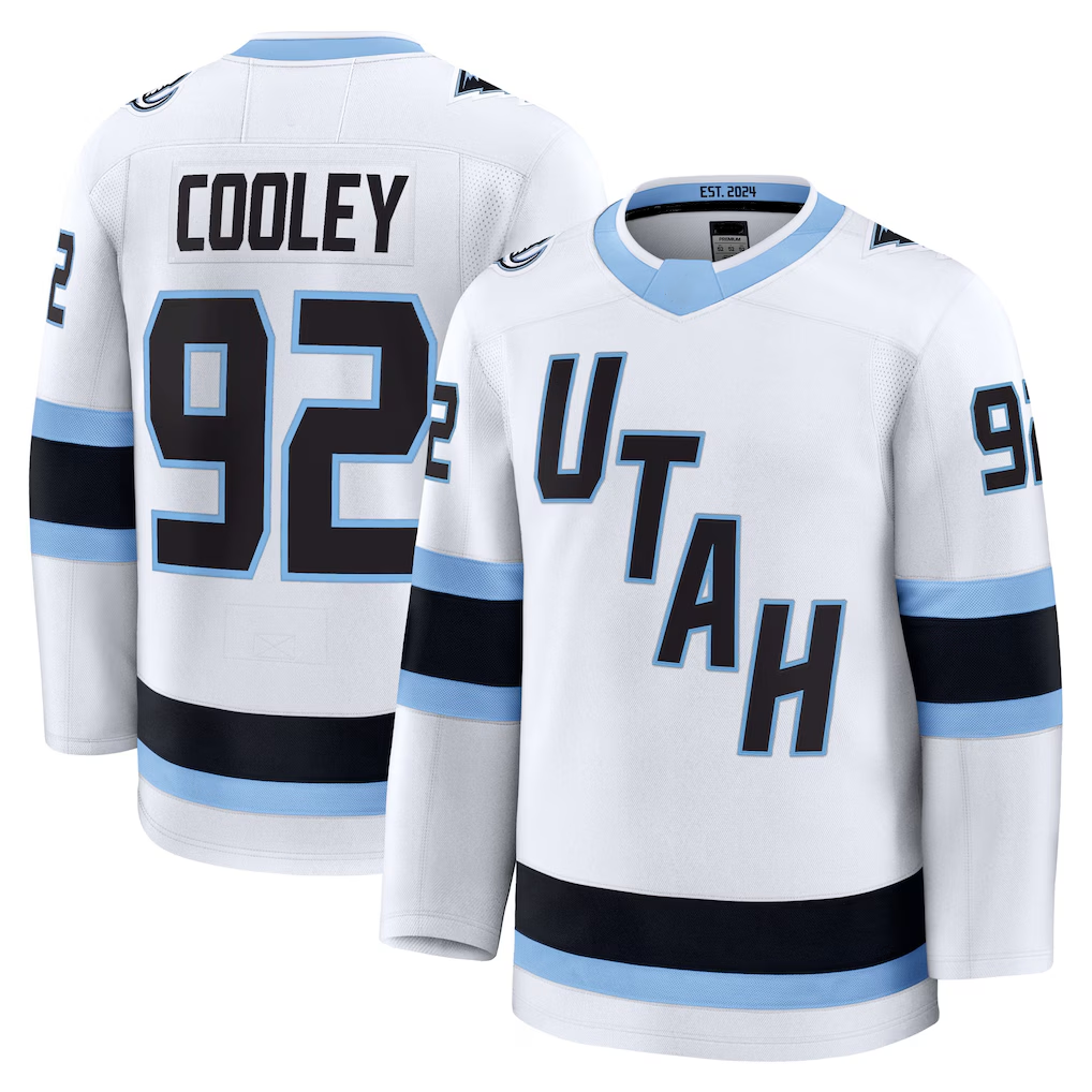 Kooe U.Mammoth #92 Logan Cooley White Away Premium Player Jerseys