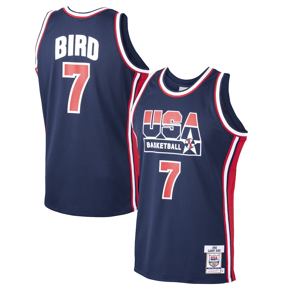 Kooe USA Basketball #7 Larry Bird Mitchell & Ness Navy 1992 Dream Team Authentic Jerseys