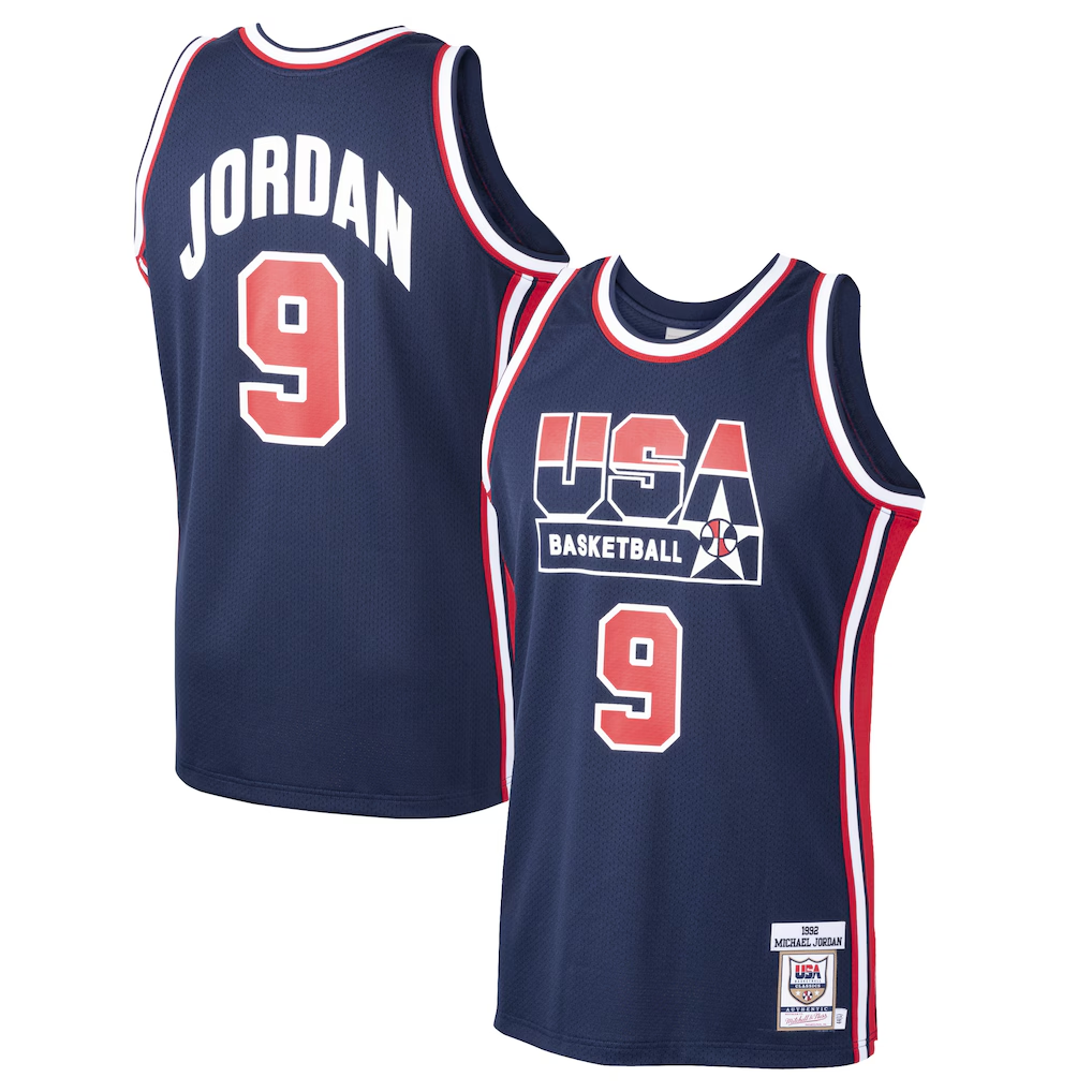 Kooe USA Basketball #9 Michael Jordan Mitchell & Ness Navy Home 1992 Dream Team Authentic Jerseys