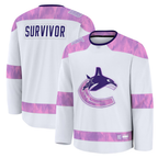 Kooe V.Canucks White Hockey Fights Cancer Survivor Practice Jerseys