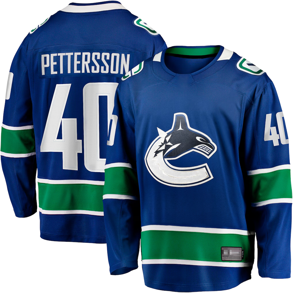Kooe V.Canucks #40 Elias Pettersson Blue Home Breakaway Jerseys