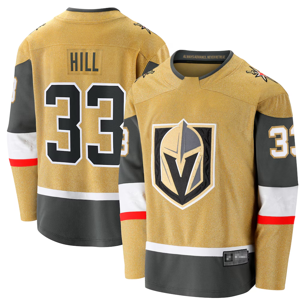 Kooe V.Golden Knights #33 Adin Hill Gold Home Breakaway Jerseys