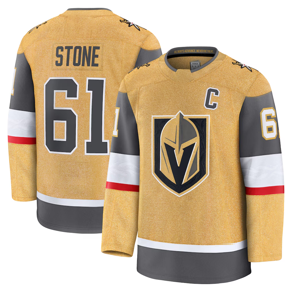 Kooe V.Golden Knights #61 Mark Stone Gold Home Premium Jerseys