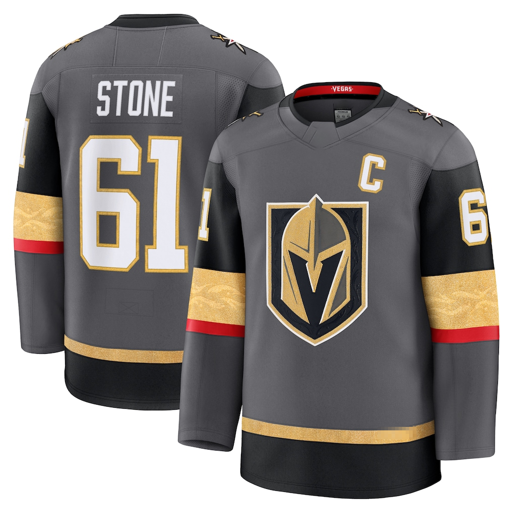 Kooe V.Golden Knights #61 Mark Stone Gray Alternate Premium Jerseys
