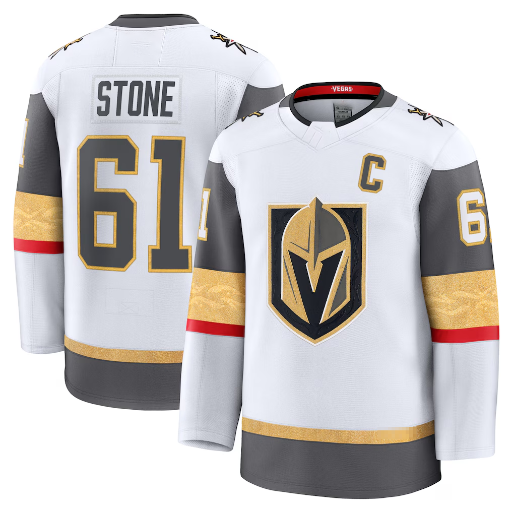 Kooe V.Golden Knights #61 Mark Stone White Away Premium Jerseys