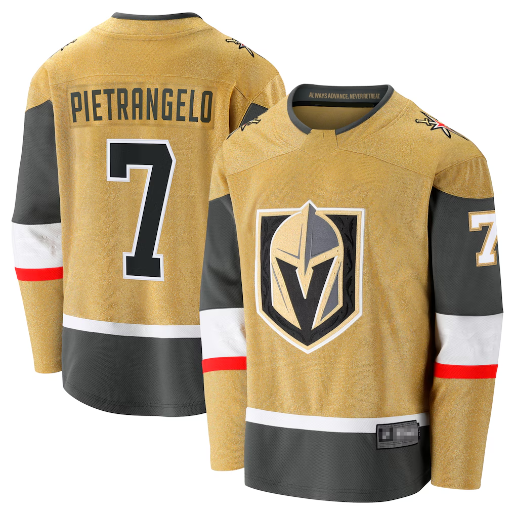Kooe V.Golden Knights #7 Alex Pietrangelo Gold Home Breakaway Jerseys
