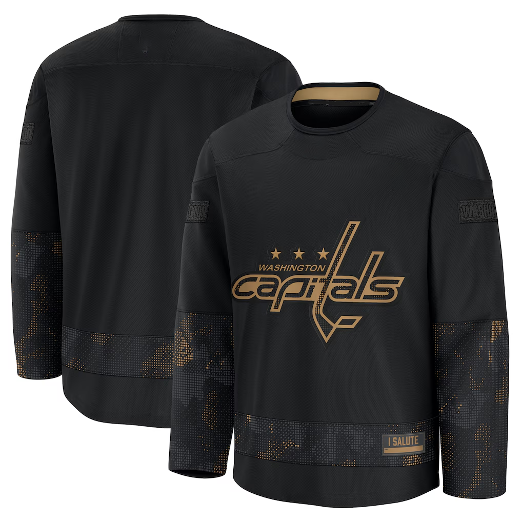 Kooe W.Capitals Black 2024 Military Appreciation Practice Jerseys