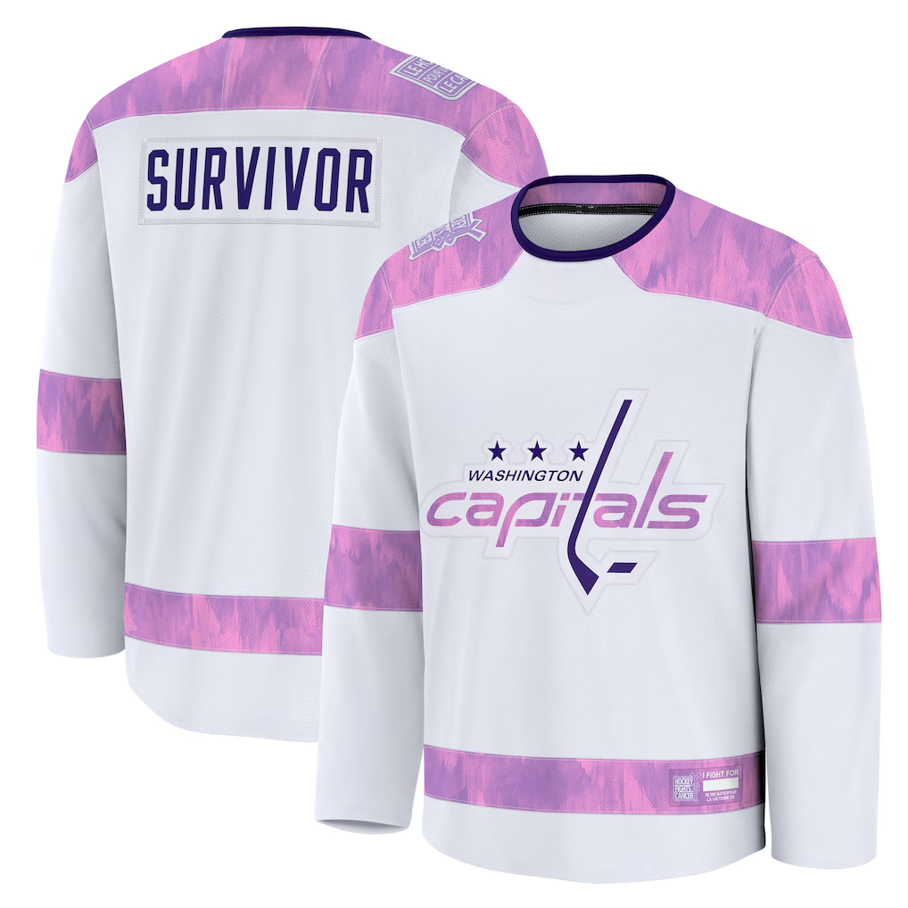 Kooe W.Capitals White Hockey Fights Cancer Survivor Practice Jerseys